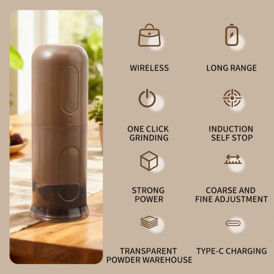 Электрическая и ручная кофемолка Портативная мельница для зерен с регулируемым помолом Компактная эспрессо-машина Прецизионная ручная дробилка для зерен