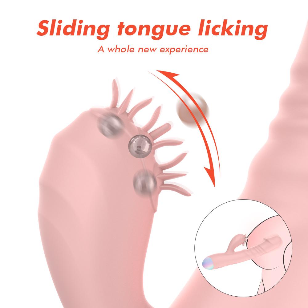 Вибратор для женщин 2 в 1, машина для лизания, стимулятор клитора, точка G, мощный вибро-фаллоимитатор, палочка, женский клитор, присоска, секс-игрушки для взрослых