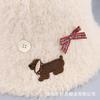 Autumn and winter new warm plush basin hat female cute puppy bow versatile face small bucket hat tide