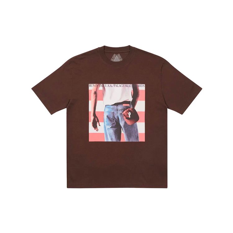 Palace Born To Bun Parody Album Character Casual Short Sleeve T-Shirt Unisex Tops Brown P20TS073