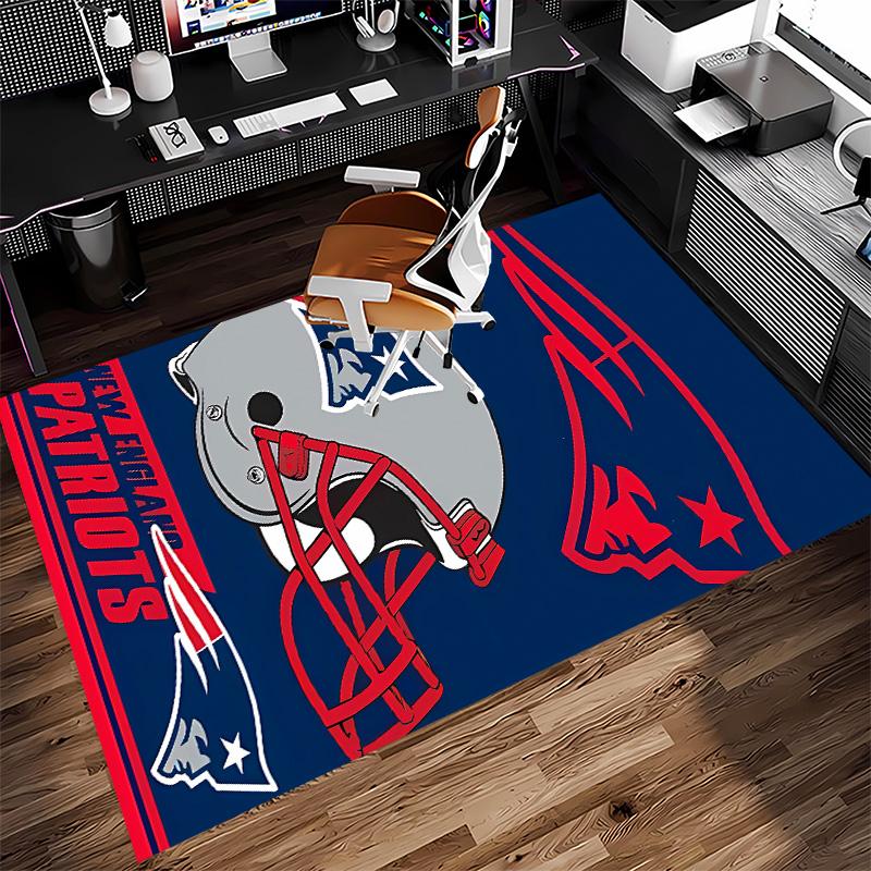 Patriot Logo Print Area Rug - Soft, Washable Non-Slip Indoor Mat for Office Chairs, Living Room, Home Office Decorative Rug