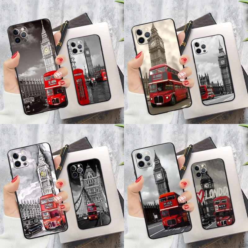 Лондонский Красный Автобус Биг Бен Чехол для Телефона Для iPhone 16 Pro 11 12 13 14 15 Pro Max Mini XS X XR 7 8 16 Plus Чехол Coque