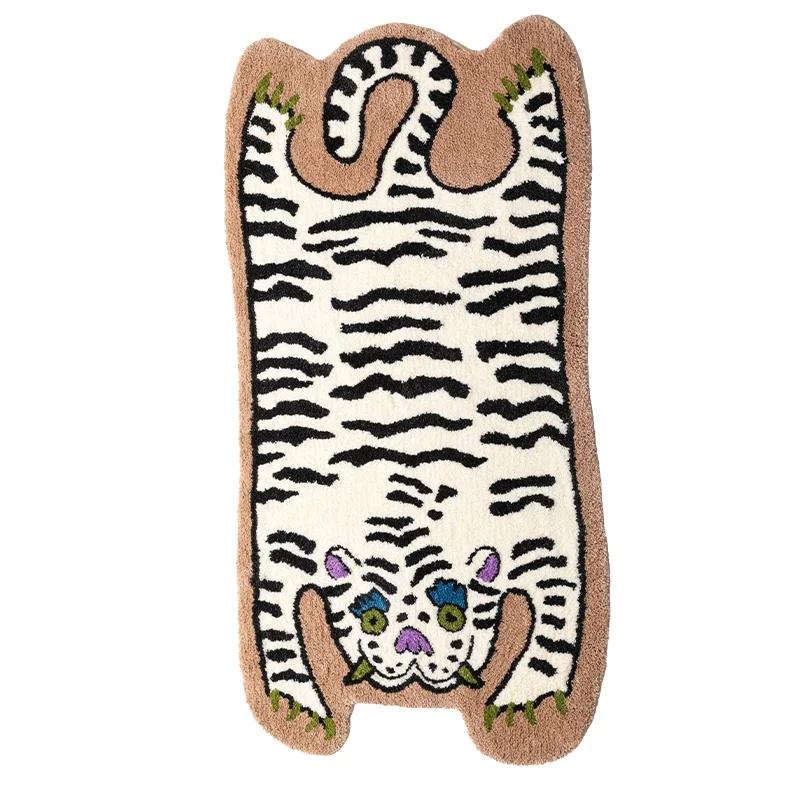 Cartoon Tiger Plush Rug, Cute  Soft Bedside Carpet for Bedroom, Living Room, Cozy Home Decor Floor Mat