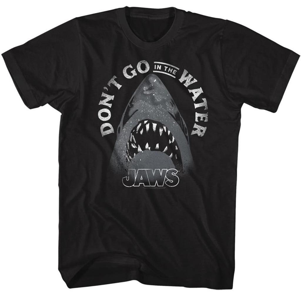 Jaws Text Arch Black Adult T-Shirt