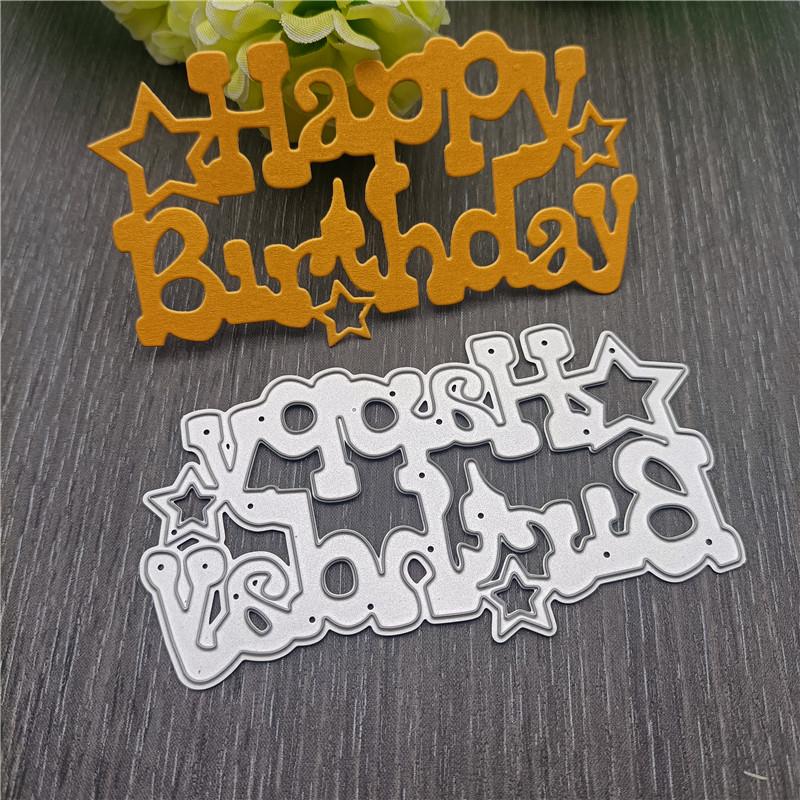Форма для тиснения, металлические штампы для резки, форма с днем рождения и листьями, круглые штампы, нож, перфоратор, бумажная форма, трафареты, рукоделие, скрапбукинг, буквы