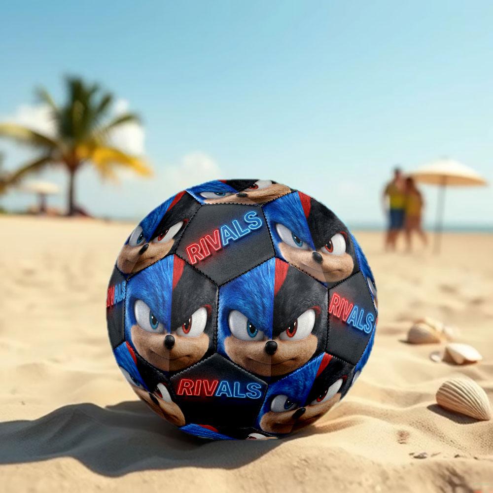 1pc Sonic the Hedgehog Soccer Ball Size 5 Indoor Soccer Ball Fashion Colorful Backyard Game - Great For Sports Fans Gift HE53