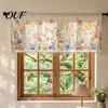 Watercolor Botanical Curtains Wildflowers Blossom Oven Skirt, Floral Valance Curtain with Colorful Tassels, Rod Pocket, Farmhouse Cabinet Stove Skirt