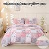 3pcs Pink Bedding Set Grid Flower 3D Printed Cozy Duvet Cover Set King Queen Twin Single Size Birthday Gift Adult Bedroom Decor