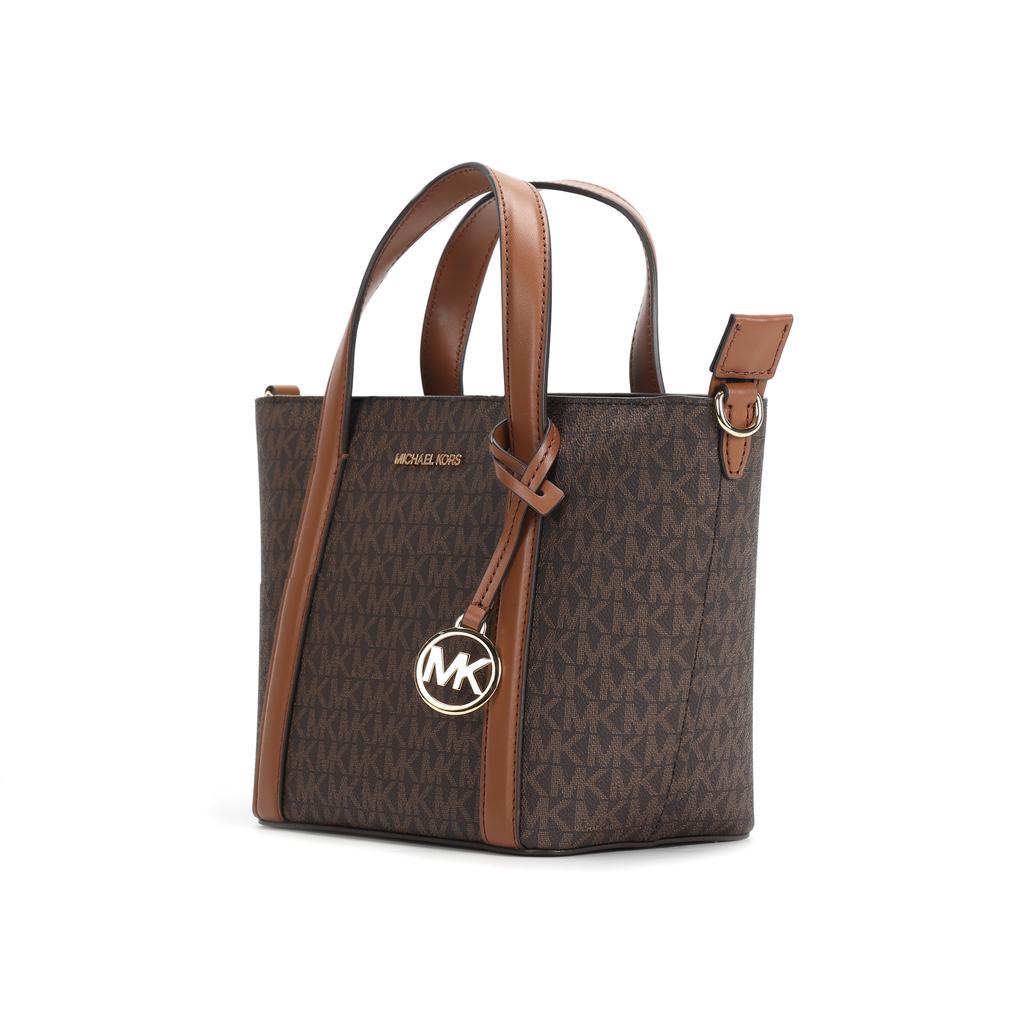 Michael Kors Mk Pratt Логотип Молния Покрытый холст Сумка-тоут Женские сумки-тоты Коричневый 35S4G3FM1B-BROWN