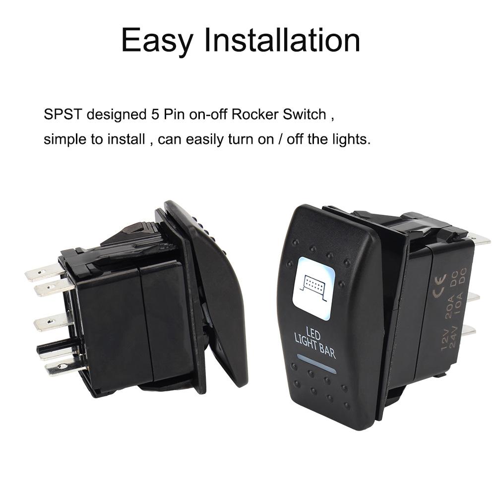 DC12-24V UTV For Polaris Horn Led Light Bar Rear Front Lights For Can Am Maverick Commander Rocker Switch Illuminated LED WINCH