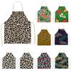 Leopard Print Floral Sleeveless Aprons Women Kitchen Cooking Apron Women Cooking Apron