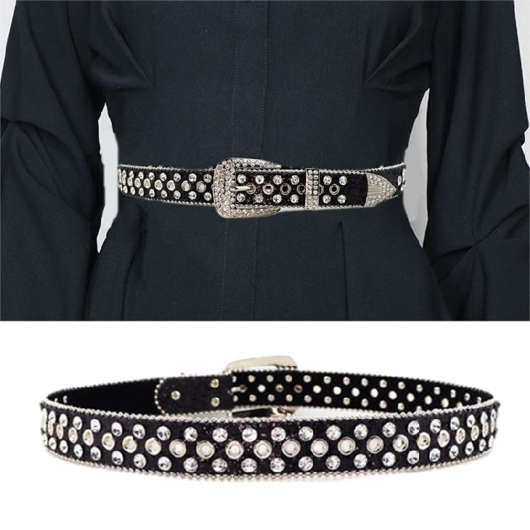 Девушка Блестящий Пояс Уличные Танцы Джинсовый Ремень Декоративный Ремень с Шипами