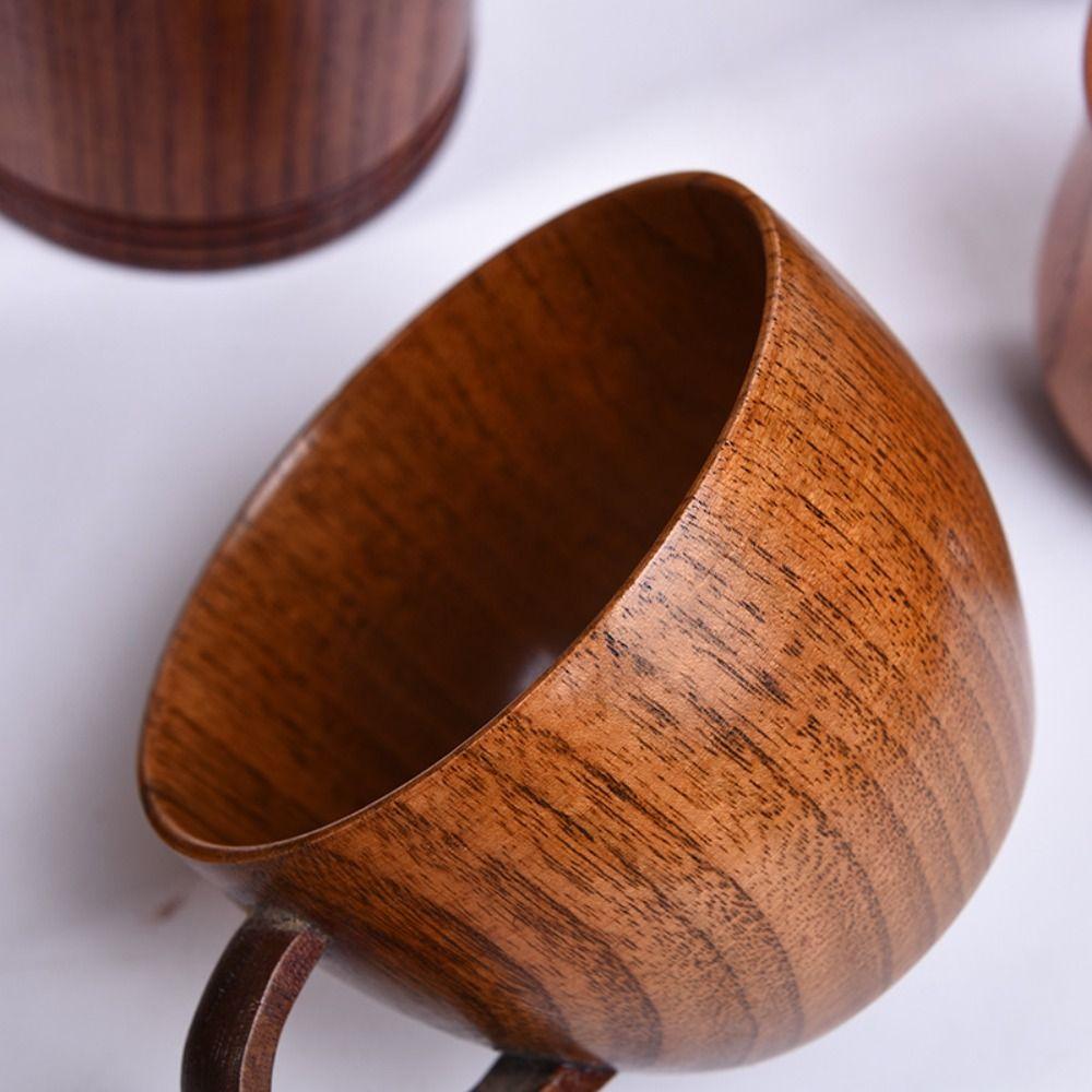 Japanese Style Wooden Tea Cup Handmade Wine Mug Cup Gift Drinking Cup Restaurant
