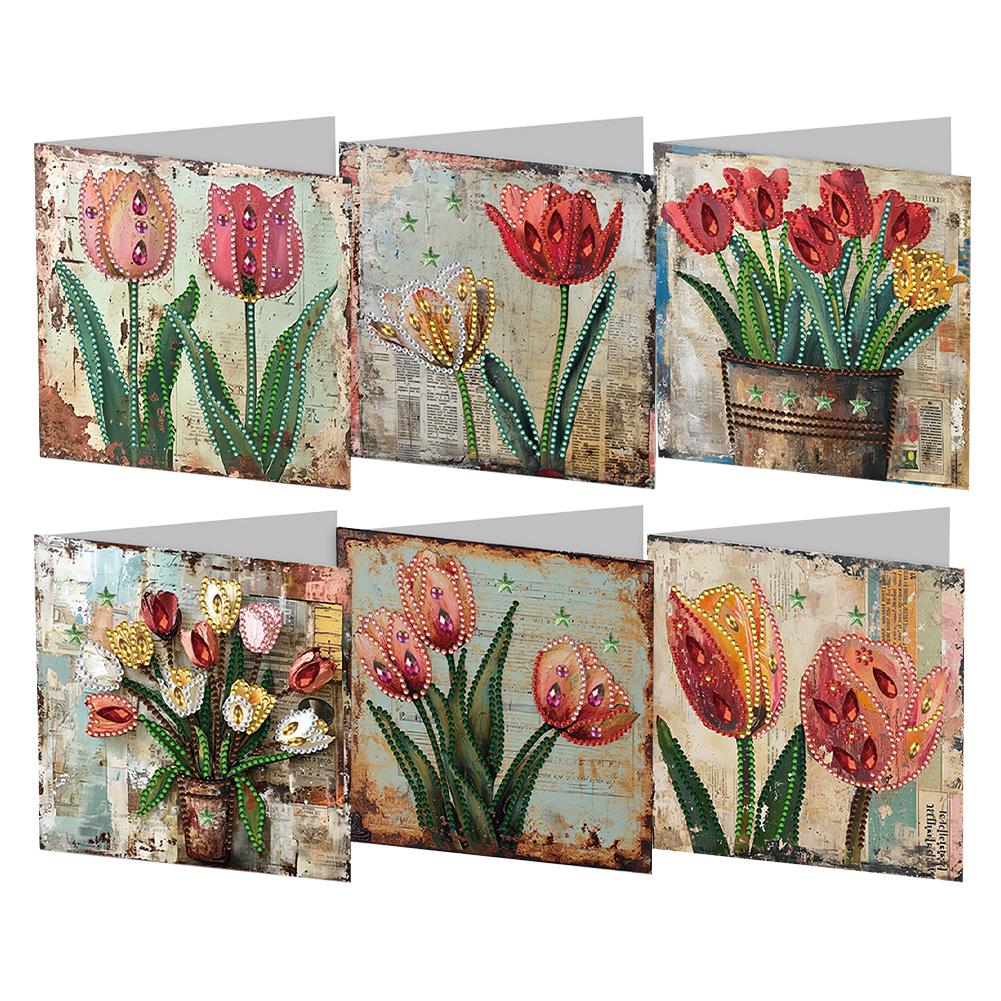 6/12pcs DIY Diamond Painting Greeting Card New 2025 Christmas Card Embroidery Diamond Mosaic Postcards Holiday Christmas Gift