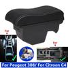 Car Armrest Box for Peugeot 308 2008 2009 2010 2011 2012 T7 SW / Citroen C4 2011 Retrofit Parts Center Storage Box USB Accessori