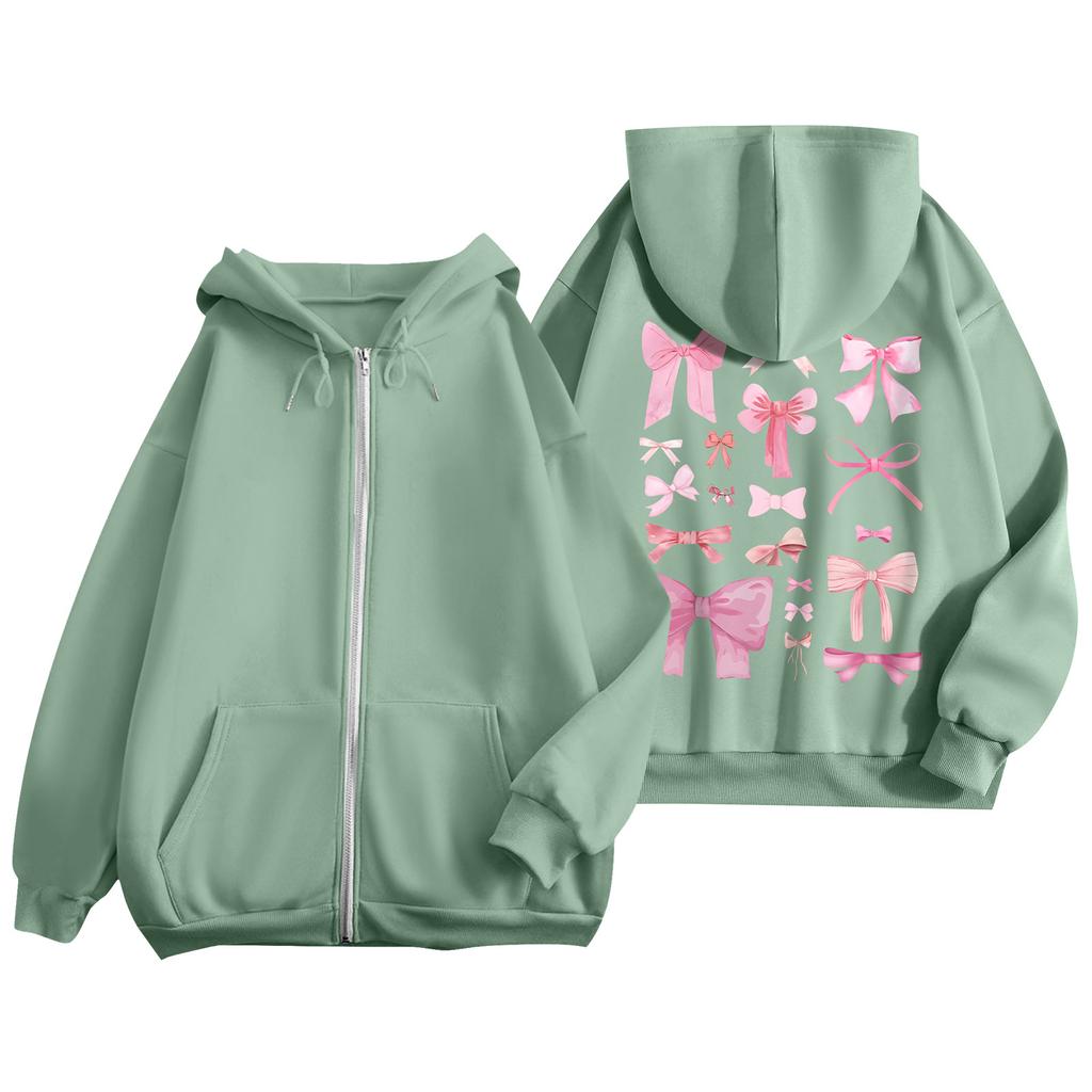 Женские толстовки на молнии для девочек-подростков, свитшот с цветочным принтом, одежда, повседневная куртка на шнурке с карманами