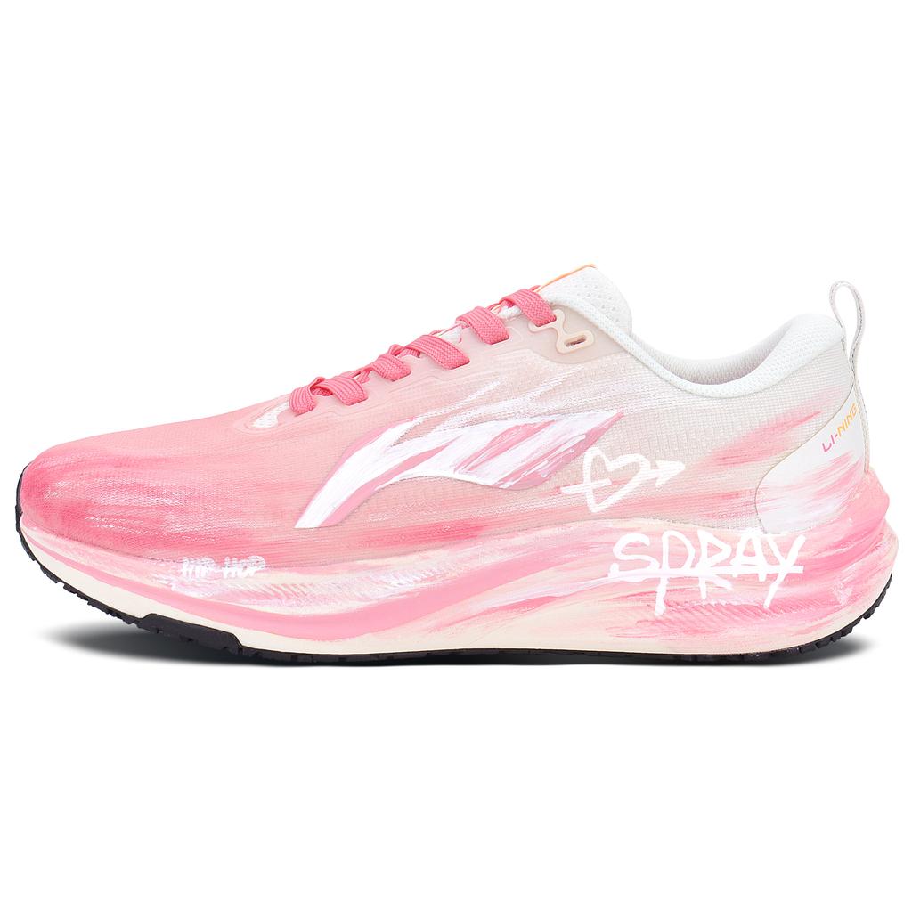 Li Ning Red Hare 8 Сетчатые, Текстильная амортизация, Нескользящие, Износостойкие, Беговые кроссовки, Мужские, Розовые, ARPV013-1(Команда1582-ЛД)