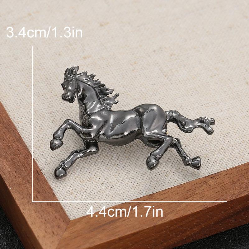 1Pc Zinc Alloy Fresh Metal Brooch Gift Cloth Decoration Exquisite Horse Brooch