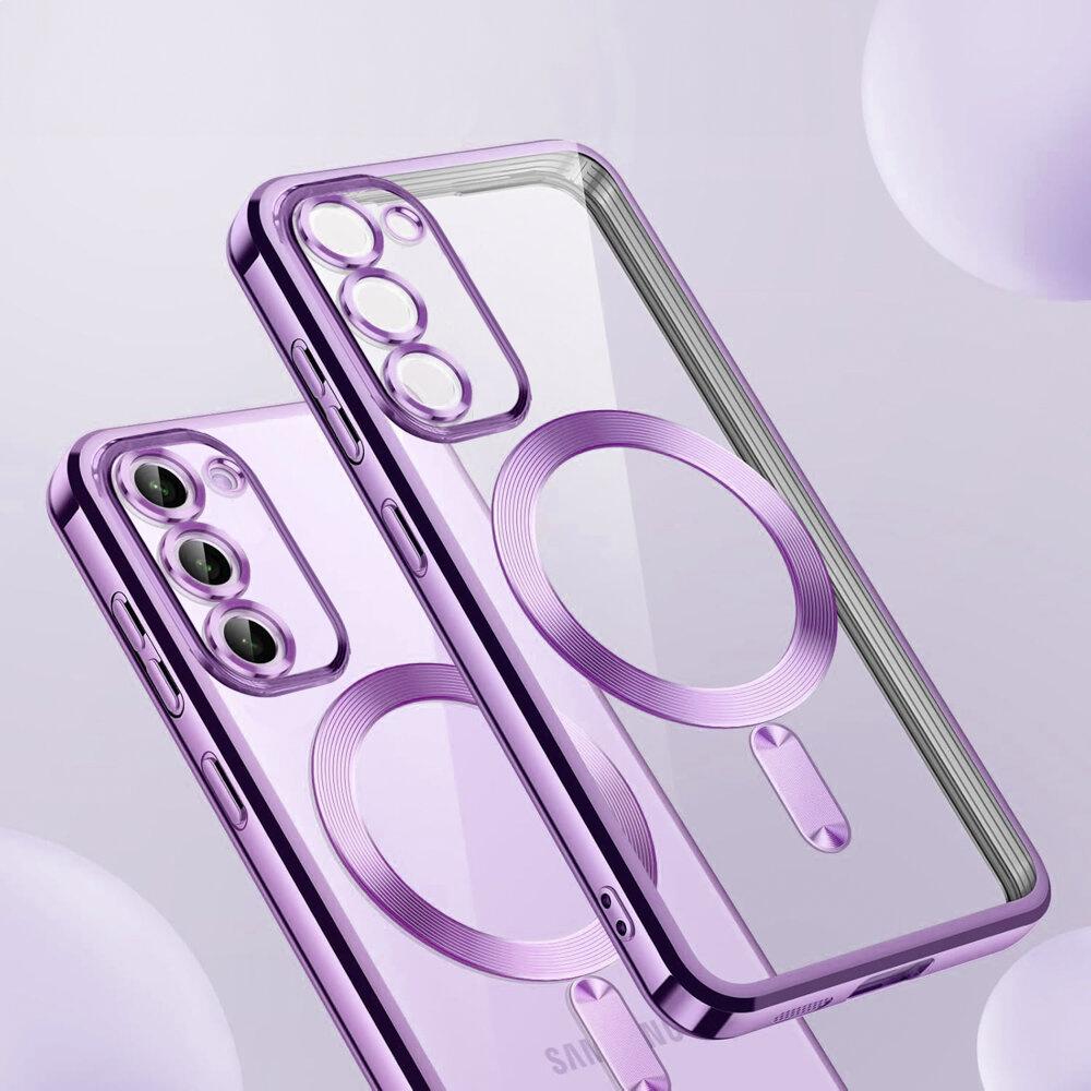 Case for Samsung Galaxy S23 Plus, Electro MagSafe, purple + Glass screen protector
