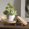 Stepped Wooden Display Stand Round Wood Pedestal Riser New Wood Plant Stand  Balcony