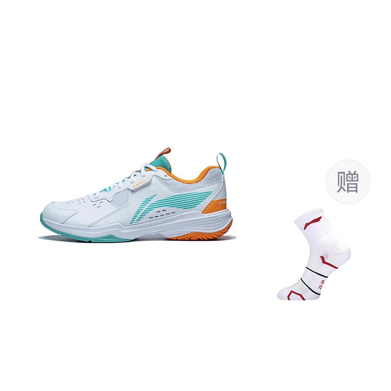 Кроссовки для бадминтона Li Ning Ace Унисекс Низкие Белый/Зеленый/Оранжевый AYTT001-2