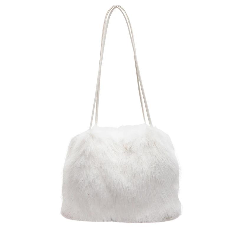 Осенне-зимняя плюшевая сумка, новая модная универсальная повседневная сумка в иностранном стиле, большая вместимость, сумка-мессенджер