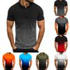 Mens Short Sleeve Gradient Polo Shirt Casual Slim Fit Golf Sport T Shirt Tops