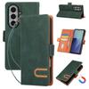 Retro Leather Phone Case for Samsung Galaxy Z Fold 8 Ultra 7 6 5 4 Fold7 Wrist Strap Flip Wallet Card Slot Holder Stand Cover