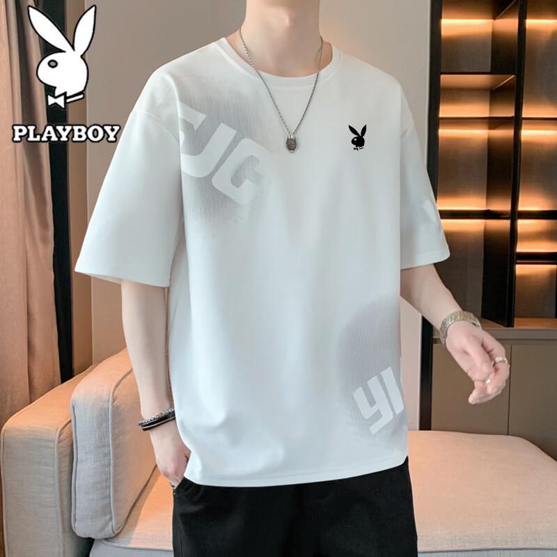 PLAYBOY Мужская футболка большого размера с коротким рукавом