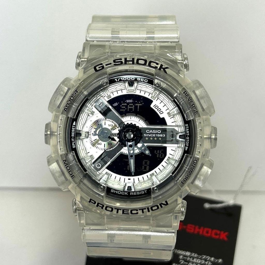 Casio G-Shock GA-114RX-7A Аналогово-цифровые мужские часы Прозрачные Белые Ударопрочные Спортивные