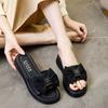 Internet Celebrity Platform Slippers 2025 Women's Summer New Outer Wear Fashion Non-slip Heightening Bow Summer Versatile Word