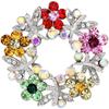 Women Wreath Rhinestone Brooch Pin Crystal Flower Brooches Wedding Jewelry Gifts