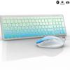 Бесшумная беспроводная клавиатура и мышь с RGB-подсветкой, 2,4G, двухрежимная перезаряжаемая беспроводная клавиатура и мышь, набор для настольного компьютера/ноутбука