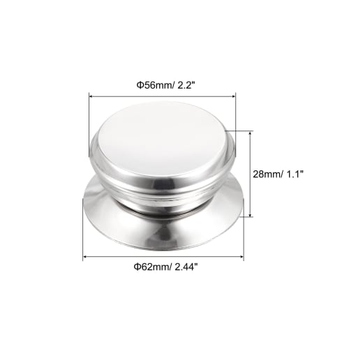 uxcell Universal Pot Lid Knobs, Stainless Steel Replacement Knobs, 62x56x28mm, for Pot Lids, Pack of 4