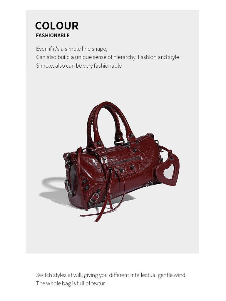 Новая сумка для мотоцикла Rivet Dark: Стильная вместительная сумка-тоут через плечо для модных женщин