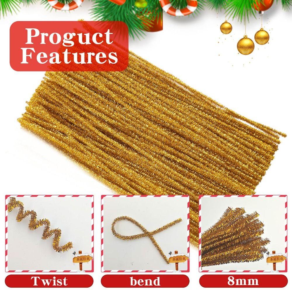 100Pcs Multicolored Craft Pipe Cleaners Fuzzy Sticks Pipe Cleaners Bulk Home Decorations