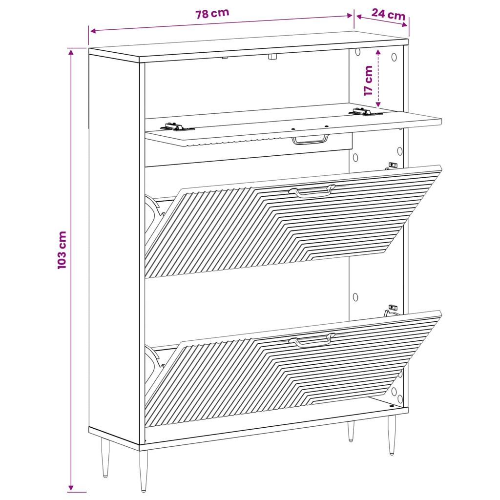 Shoe Cabinet HAARLEM 78 x 24 x 103 cm Engineered Wood Concrete Grey