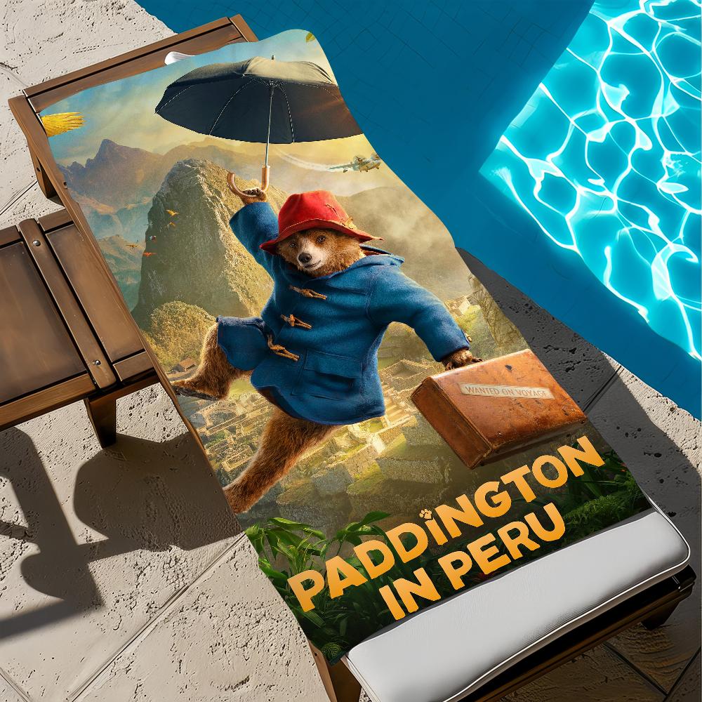 bear Towel Gym Shower Camping P-Paddingtons-S Quick Dry Sports Large Beach Towels Soft Film Classic Cute Pool Gift For Travel