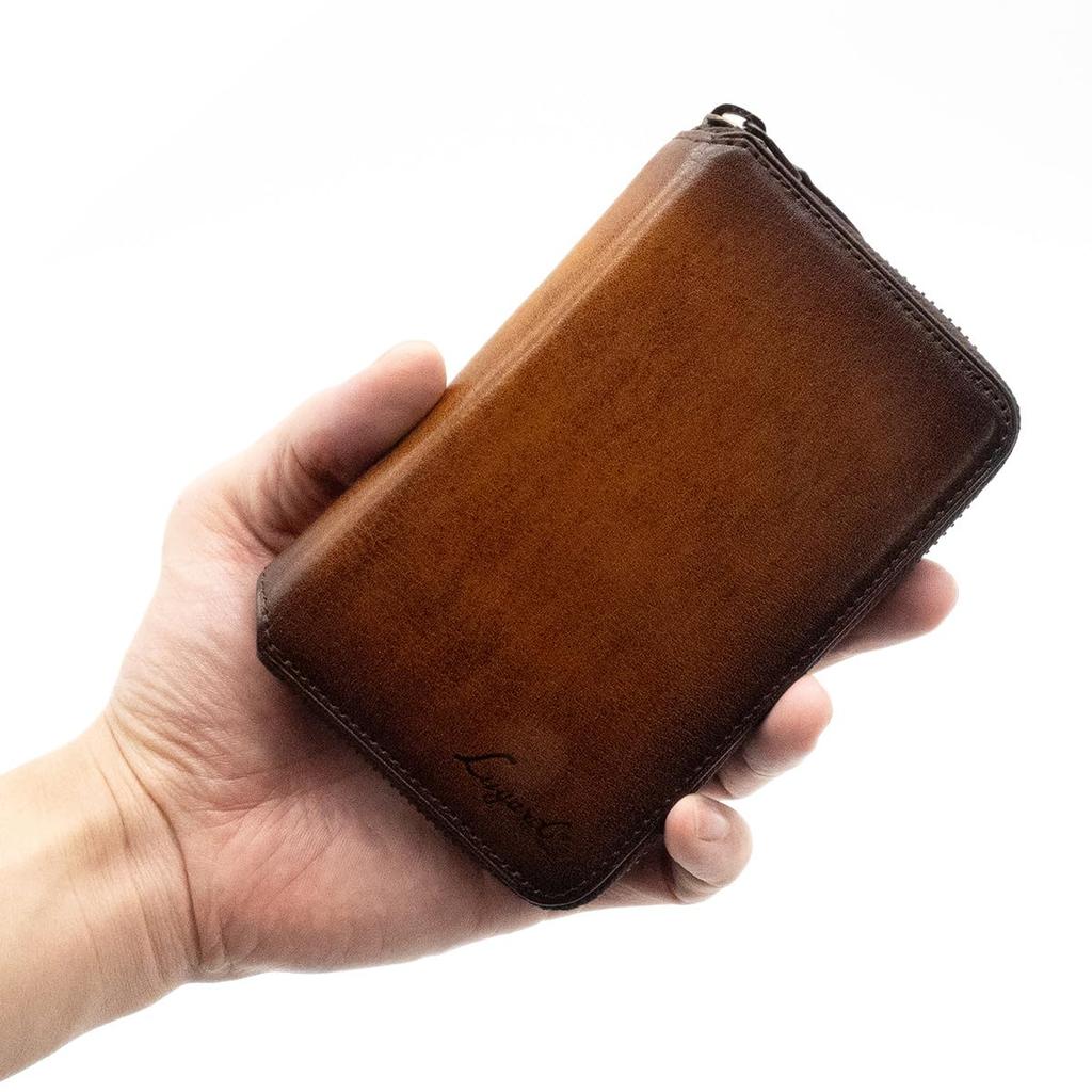 Бумажник бифолд Lagard Aoki Kaban с молнией и отделением для монет, кожа G3, натуральная кожа коровы, мужской, деловой, подарок, нет. 5190 ([50] Коричневый)