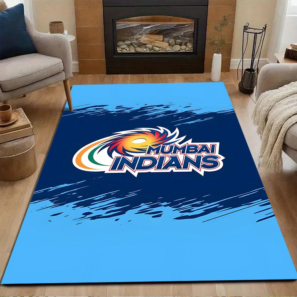 Mumbai Indians Logo Design Patterned carpet, non slip mat suitable for living room and bedroom sofas