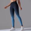 Леггинсы для йоги с высокой талией и градиентом, женские леггинсы для фитнеса, бесшовные вязаные эластичные колготки, брюки для занятий велоспортом и подъемом бедер