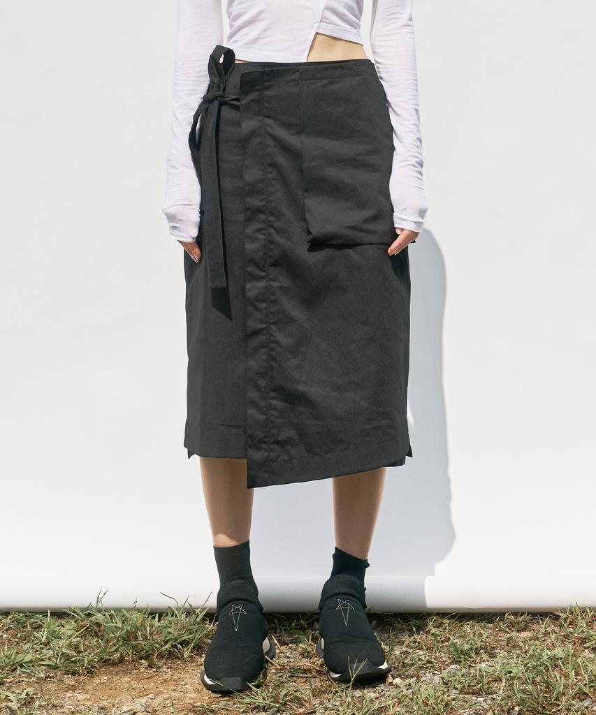 Monophobia Asymmetrical Wrap Skirt Gray