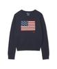 Свитер с круглым вырезом POLO RALPH LAUREN W Flag из хлопка - Темно-синий