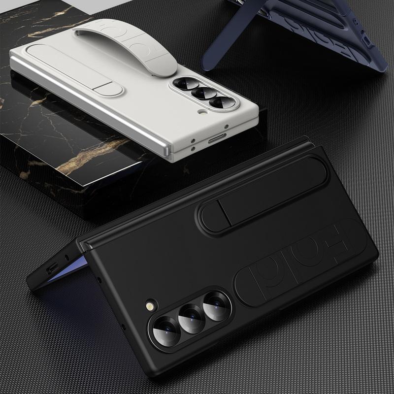 Роскошный силиконовый складной чехол-браслет для Samsung Galaxy Z Fold6 со скрытым кронштейном, противоударная защита объектива с закаленной пленкой, чехол для телефона