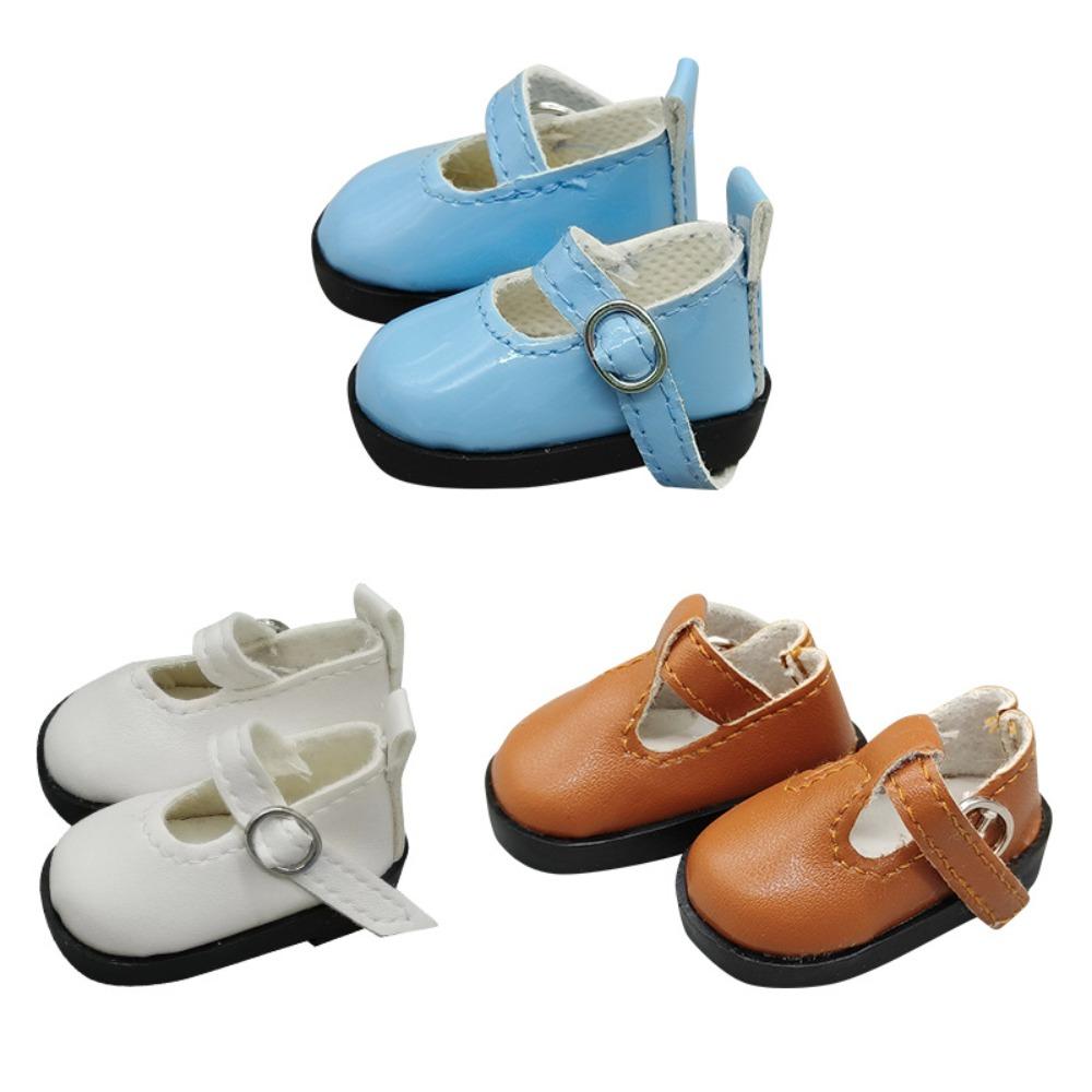 Flat Bottomed Toy Shoes Leather Leather Shoes Mini Doll Shoes 1/6 Point Doll