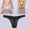 Men Hot Transparent Lingerie See Through G-String Sexy Underwear T-Back Lace Thong Men Underpants