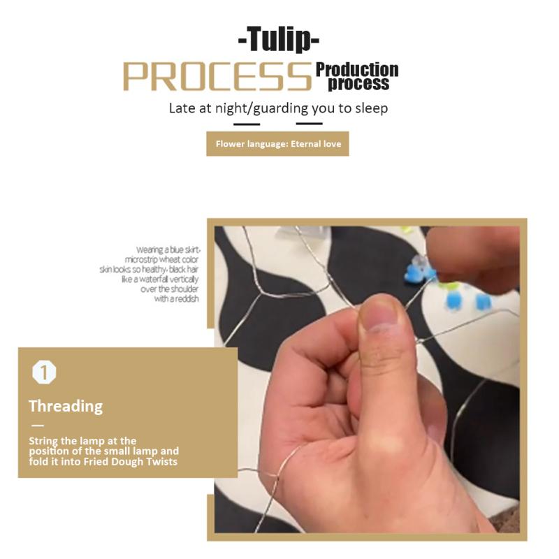 Лампа-тюльпан, ночник с цветком тюльпана своими руками, квадратное зеркало ручной работы, настольная лампа-тюльпан, украшение рабочего стола