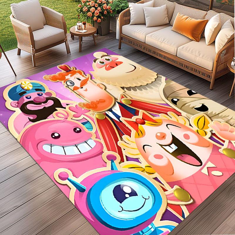 Candy Crush Saga Print Rug, Washable Floor Carpet, For Entryway Dorm Laundry Room Office Study, Home Decor Birthday Christmas Gift