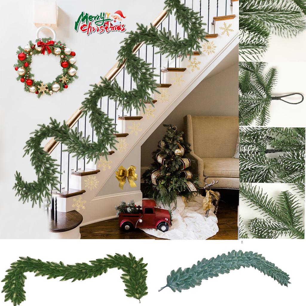 Five-Fork Rattail Artificial Decoration, 47.24 Inch/pcs Realistic Garland For Holiday, Christmas, Full, Artificial Branches