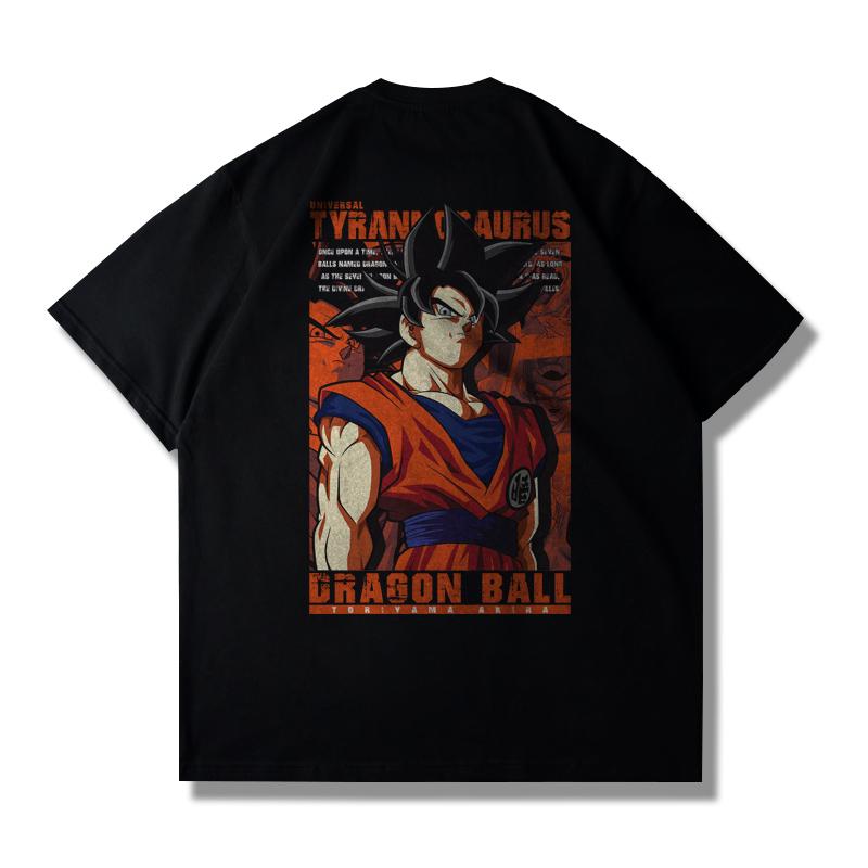 Dragon Ball Goku Shortsleeved Tshirt Unisex Large Size Loose Trendy Brand Summer Pure Cotton Unisex Parentchild Clothing